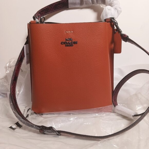 Coach Mollie Bucket Bag 22 in Sunset Multi Python Embossed CB901 - Picture 5 of 8